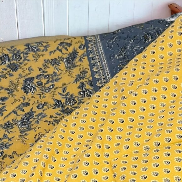 Laura Ashley Yellow & Blue Floral Cottage Comforter & Pillow Case Set Queen Full - Picture 2 of 8